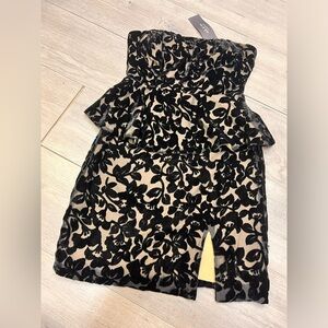 NWT Ark & Co burnt velvet strapless dress